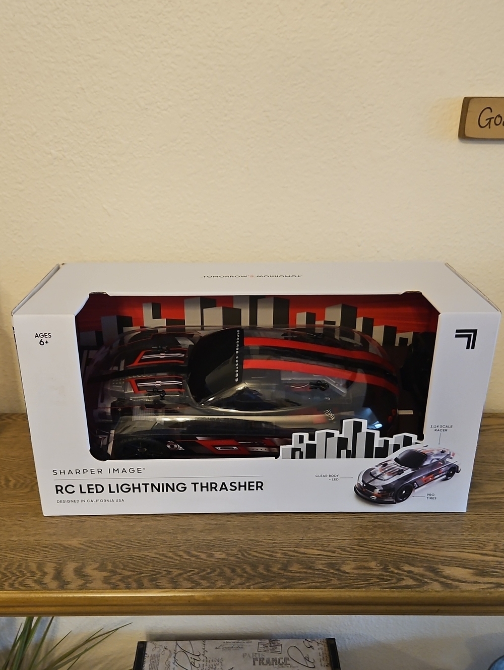 Sharper Image RC LED Lightning Thrasher Black & Red Like New